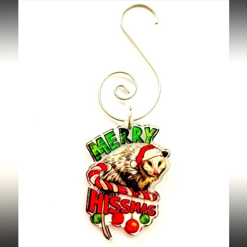 Merry Hissmas Possum Christmas Tree Ornament, NWT